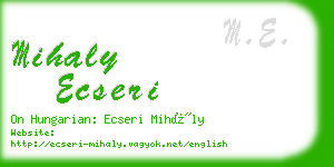 mihaly ecseri business card